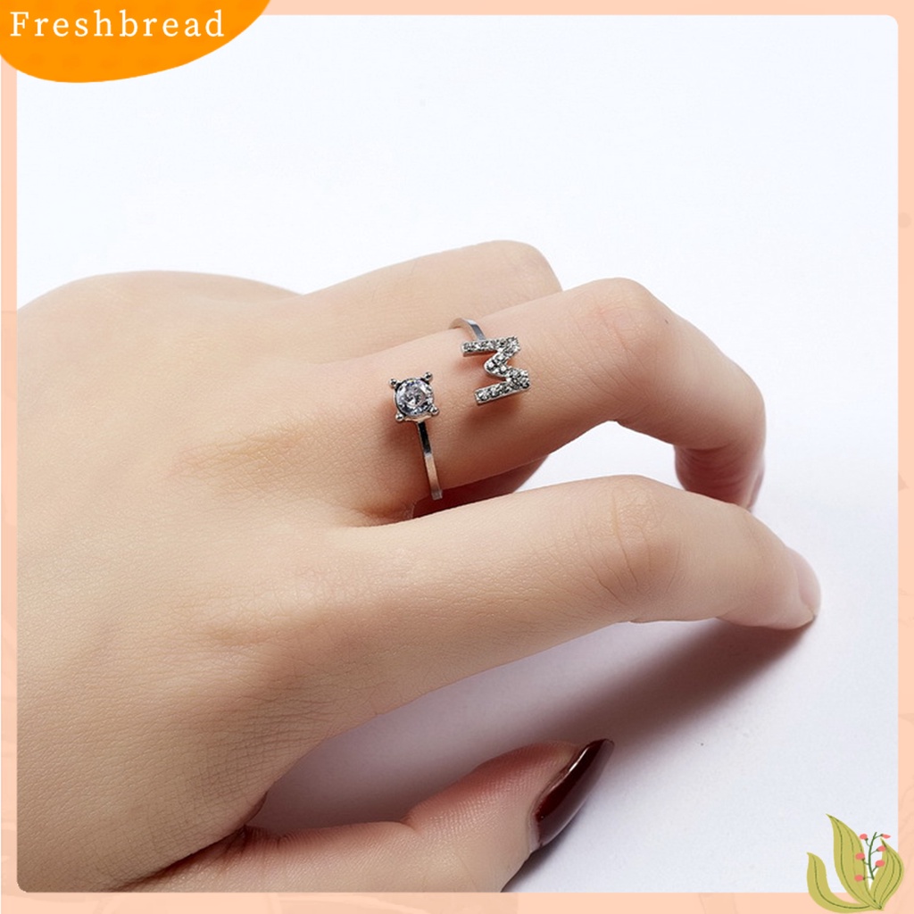 &lt; Freshbread &gt; Cincin Bukaan Huruf A-Z Golden Adjustable Finger Ring Untuk Pakaian Sehari-Hari