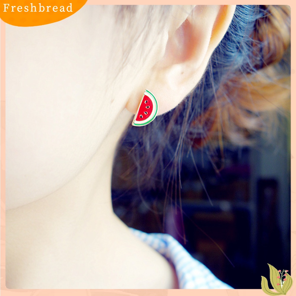 &lt; Freshbread &gt; Lucu Wanita Buah Strawberry Semangka Ladybird Ear Stud Earrings Perhiasan Hadiah