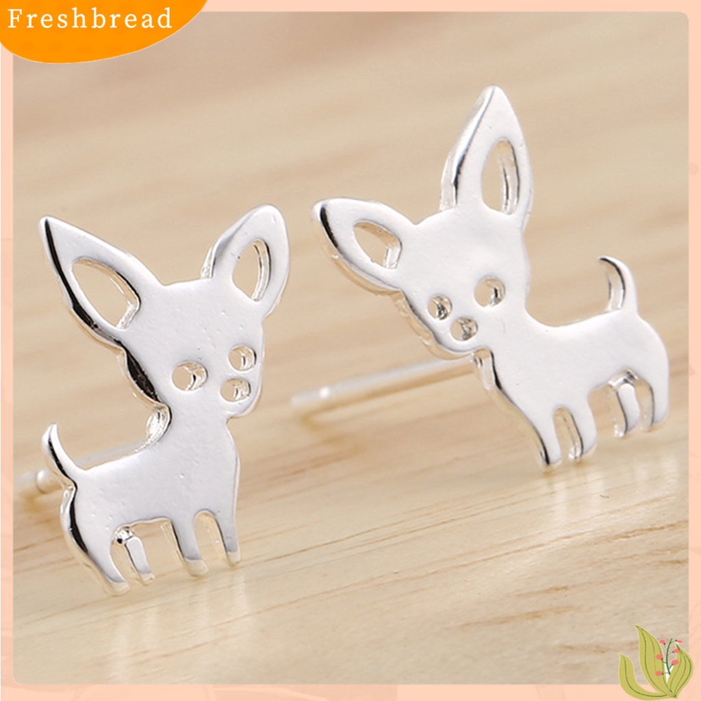 &lt; Freshbread &gt; 1pasang Anting Tusuk Kreatif Hollow-out Stainless Steel Gaya Korea Anting Wanita Lucu Untuk Kehidupan Sehari-Hari