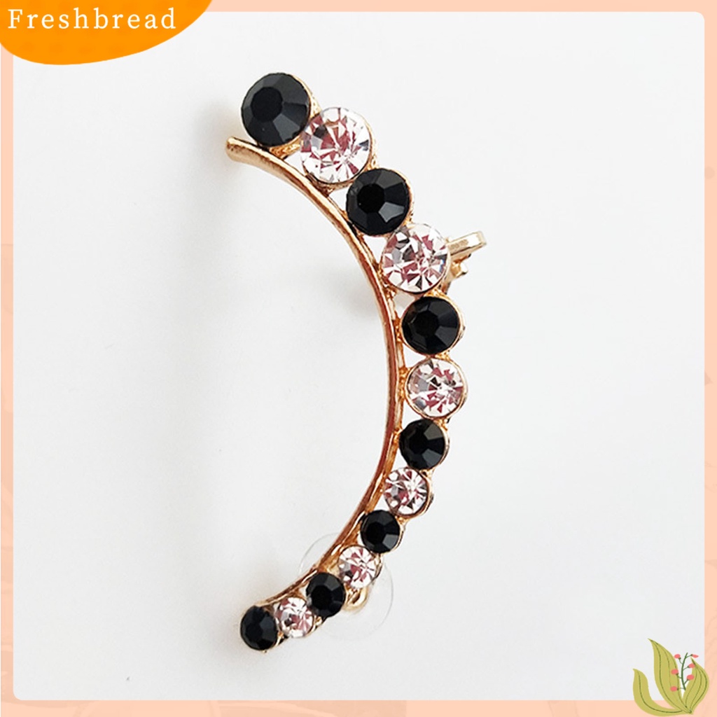 &lt; Freshbread &gt; 1pcs Anting Pejantan Warna Kontras Mengkilap Kreatif Berlian Imitasi Berongga Keluar Anting Pesta Perhiasan Perempuan