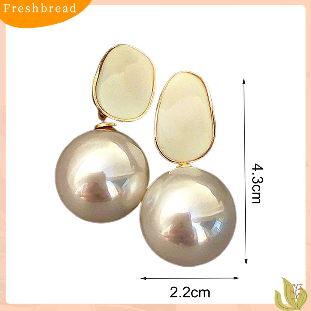 &lt; Freshbread &gt; 1pasang Wanita Stud Earrings Berbentuk Tetesan Air Gaya Korea Perhiasan Geometris Mutiara Imitasi Menjuntai Anting Perhiasan Hadiah