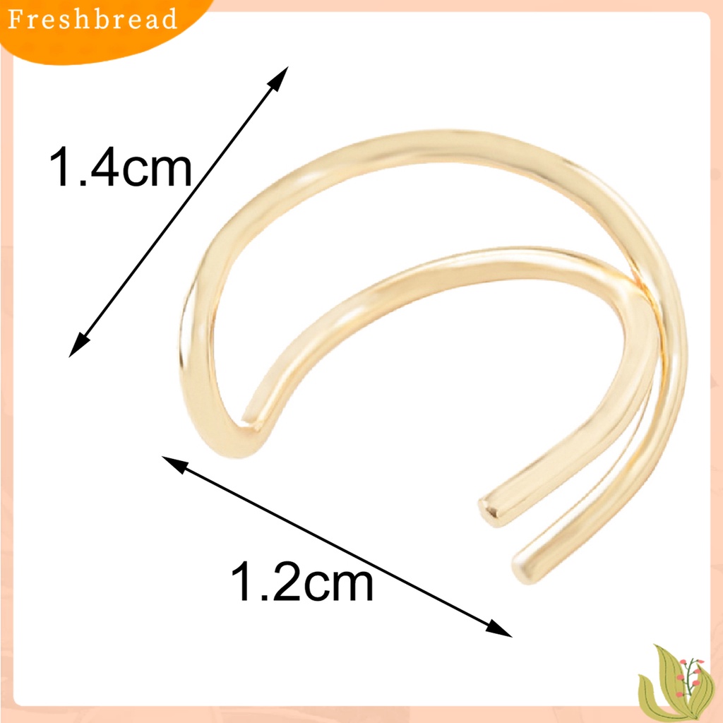 &lt; Freshbread &gt; 1pc Klip Telinga Gaya Simple Anting Elegan Lapisan Ganda Tanpa Tindik Untuk Kehidupan Sehari-Hari