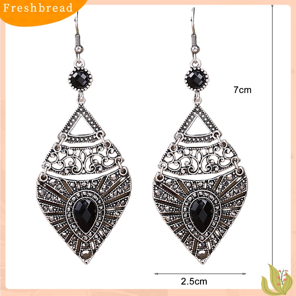 &lt; Freshbread &gt; 1pasang Drop Earrings Gaya Etnik Fashion Perhiasan Alloy Berlubang-out Tetesan Air Wanita Earrings Untuk Tanggal