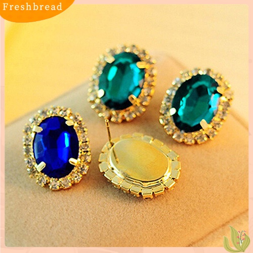 &lt; Freshbread &gt; Fashion Wanita Berlian Imitasi Ear Stud Earrings Eardrop Istana Gaya Perhiasan Hadiah