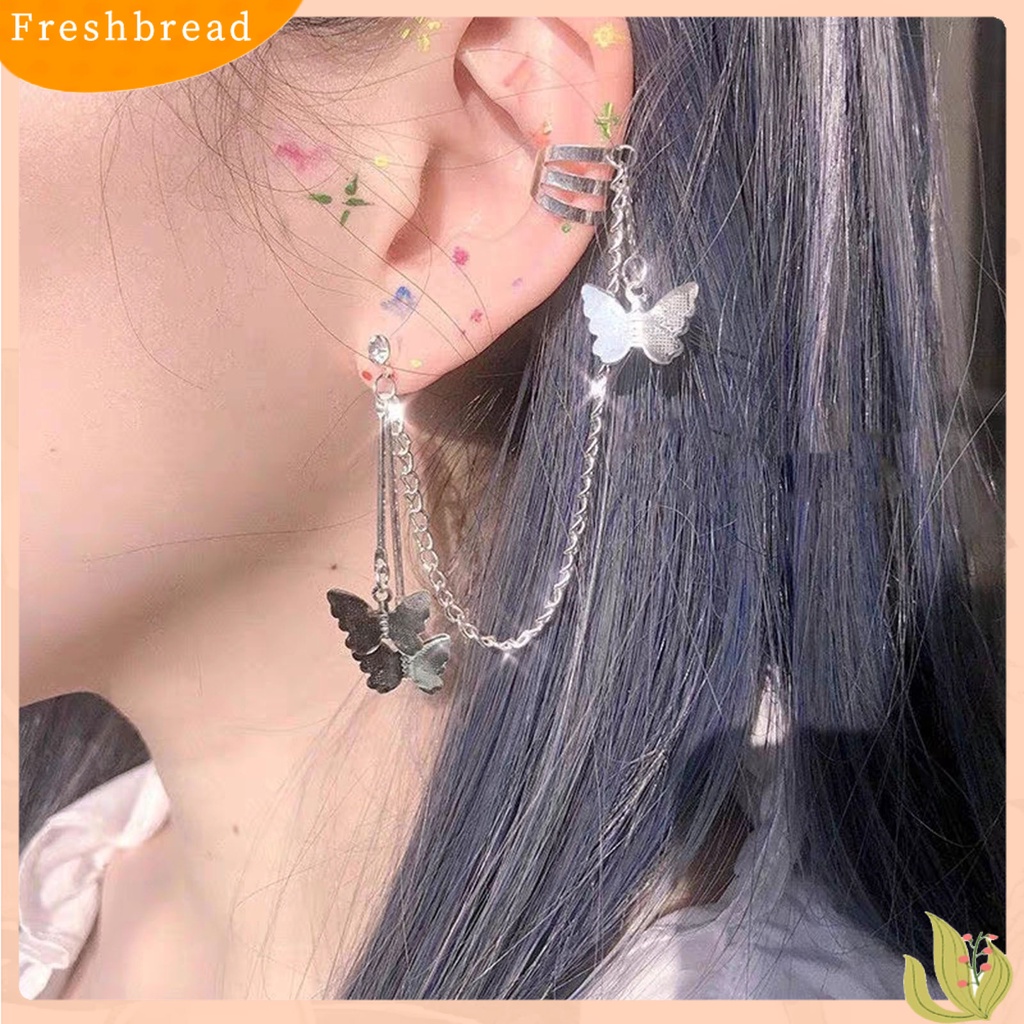 &lt; Freshbread &gt; Klip Anting Berongga Keluar Daun Perhiasan Tanpa Tindik Vintage Kilau Terang Anting Tulang Rawan Palsu Untuk Club