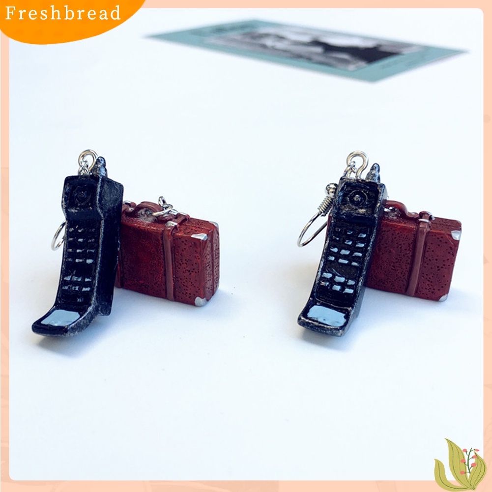 &lt; Freshbread &gt; Vintage Wanita Televisi Phonograph Radio Menjuntai Kait Anting Perhiasan Hadiah