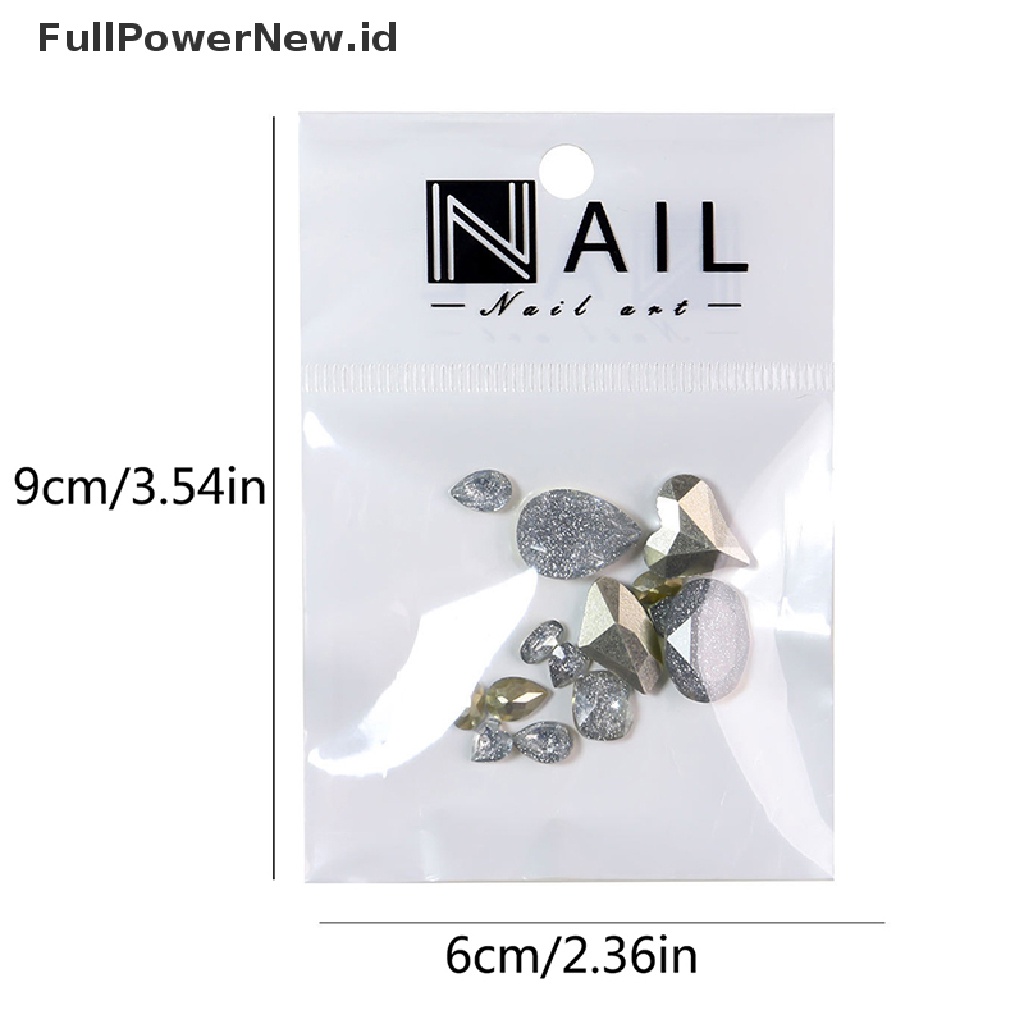 Power 1Bag Glittery Rhinestone Nail Art Kristal Pesona Manicure Dekorasi Perhiasan ID