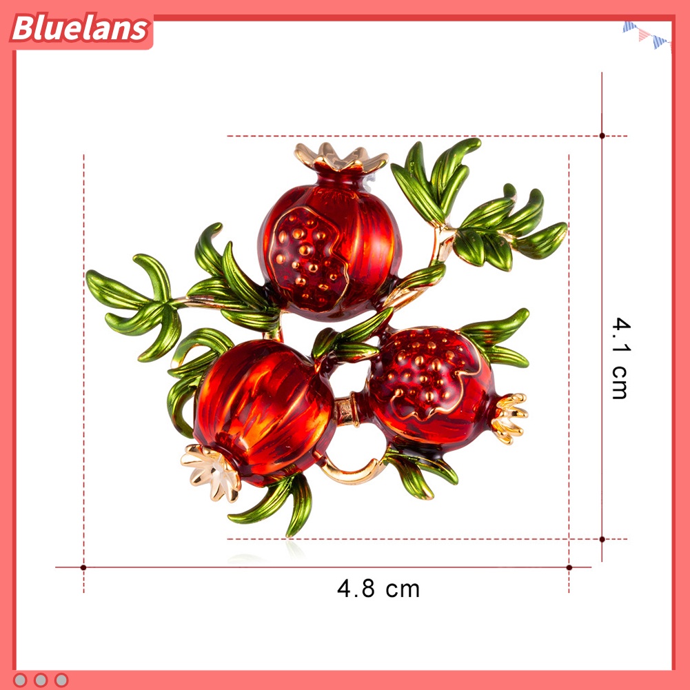 {In Stock} Vintage Wanita Delima Bentuk Bunga Enamel Bros Pin Breastpin Lapel Perhiasan