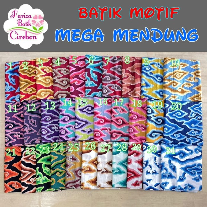 KAIN BATIK KATUN MOTIF MEGA MENDUNG KHAS TRUSMI CIREBON BATIK FARIZA