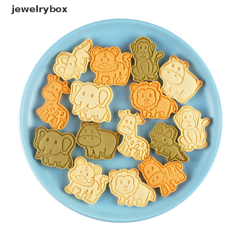 [jewelrybox] 6/8pcs Cookie Cutters Stamp Pressable Untuk Biskuit Pastry Baking Cookies Cetakan Butik