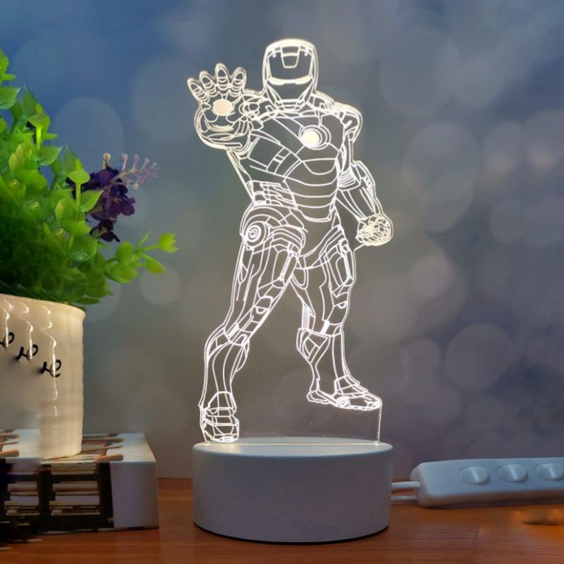 Lampu Hias 3d Ironman Lampu Tidur Led Hias