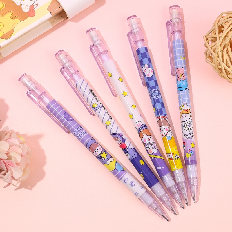 Kartun Kreatif Lucu 0.5 mm Hitam Tekan Pensil Mekanik Kualitas Tinggi Indah Halus Plastik Otomatis Pensil Siswa Alat Tulis Sekolah Kantor Perlengkapan