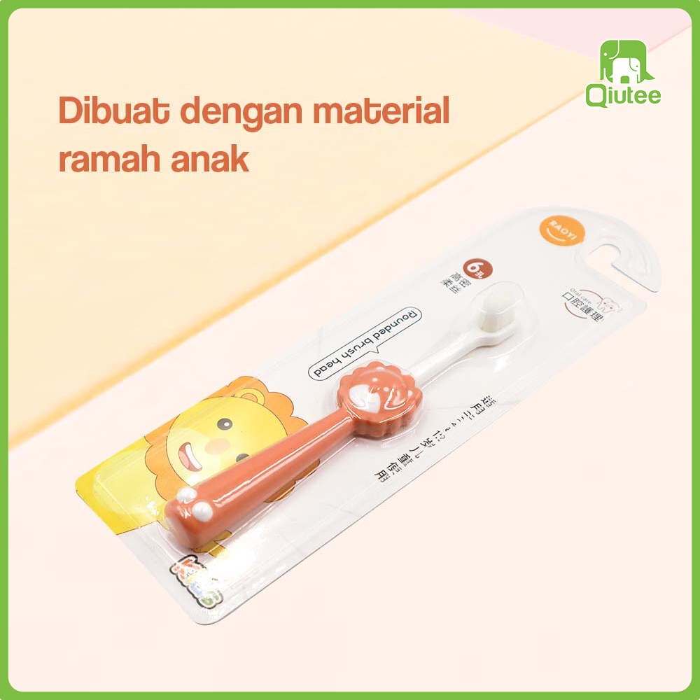 Sikat Gigi Anak Lembut Motif Baby Lion Gajah Baby Toothbrush Untuk 2-6 Tahun