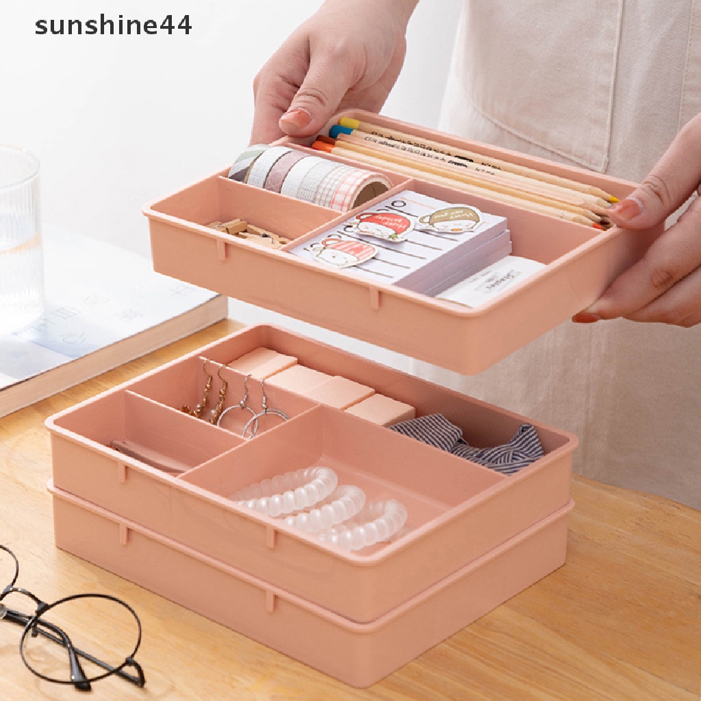 Sunshine Meja Laci Organizer Stackable Multi cell Desktop Storage Divider Container ID