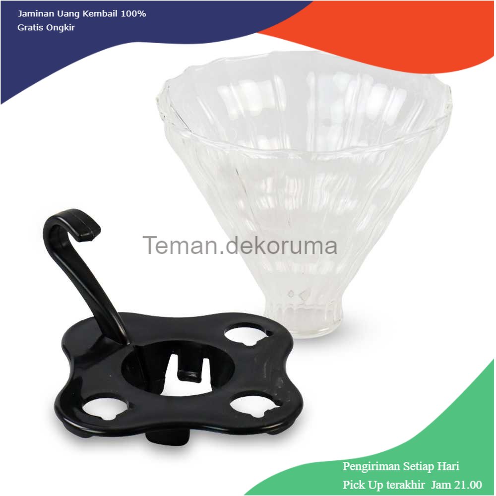 TD - DPR DUOLVQI Wadah Filter Kopi Kaca V60 Reusable Glass Coffee Dripper - SD-8106