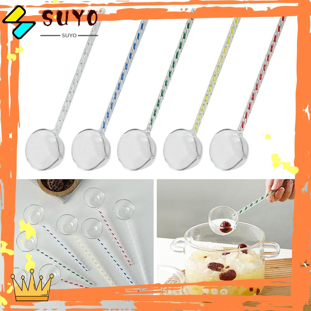 Suyo Gelas Sendok Teh Peralatan Makan Dapur Rumah Kaca Patri Colorful Stirring Spoons