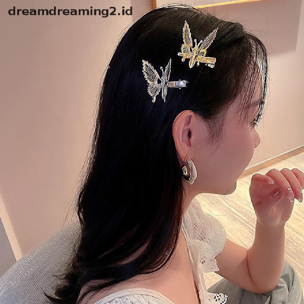 (hot) Jepit Rambut Kupu Poniclip Will Move Butterfly Hairpin Hiasan Kepala DuckbillClip//