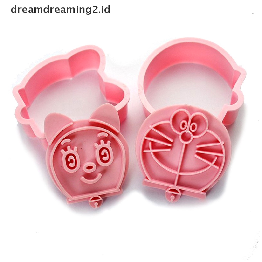 (hot) 2pcs/set Jingle Cats Dan Doraemon Cookies Cutter Plastik Food Grade/Alat Perangko//