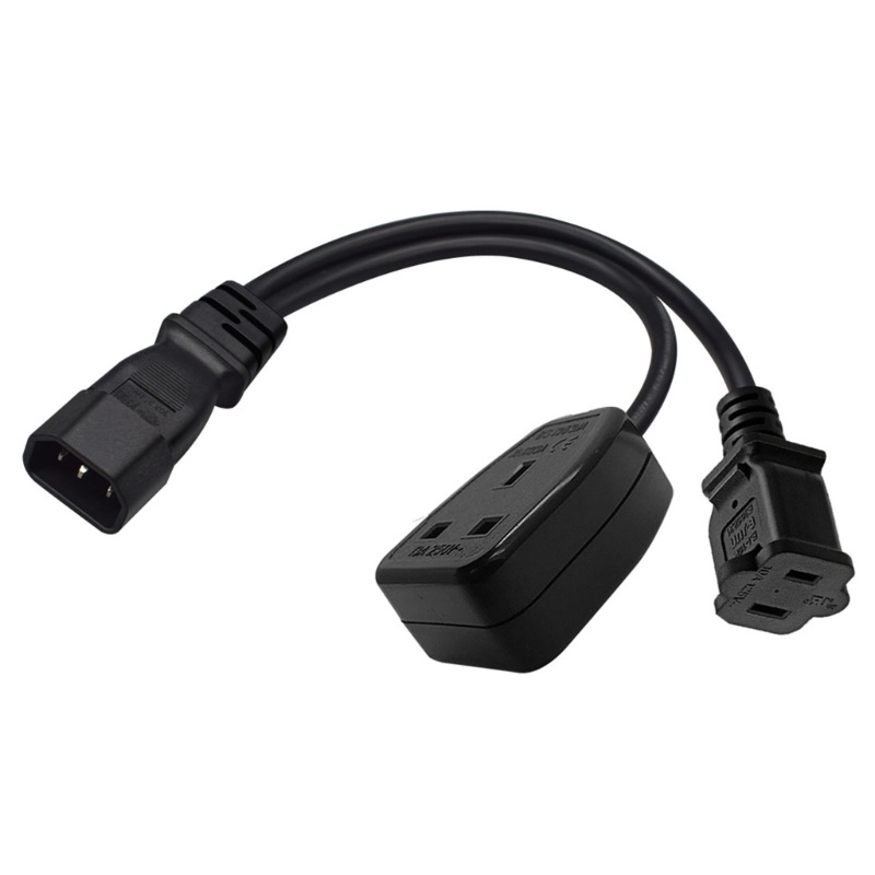 Zzz IEC320 C14 Male Plug Extension Kabel Listrik Ke 1-15R+UK13A Female Extender Line