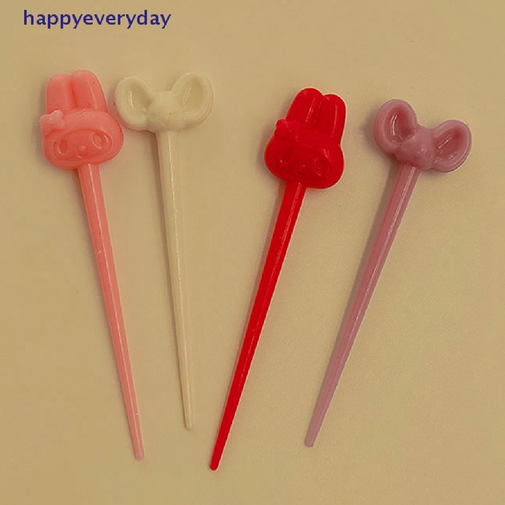 [happy] 10pcs/set Mini Garpu Buah Makanan Ringan Kue Tusuk Gigi Kartun Makan Siang Bento Aksesoris Dekorasi Pesta [ID]