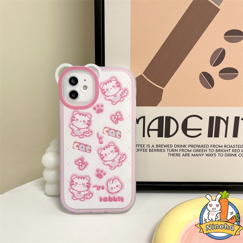 IPHONE Casing Kompatibel Untuk Iphone14 13 12 11 Pro Max X Xr Xs Max SE 8 7 6 6s Plus Ins Korea Lovely Phone Case Kualitas Tinggi Lembut Pelindung Lensa Anti Jatuh Shockproof Cover Pelindung