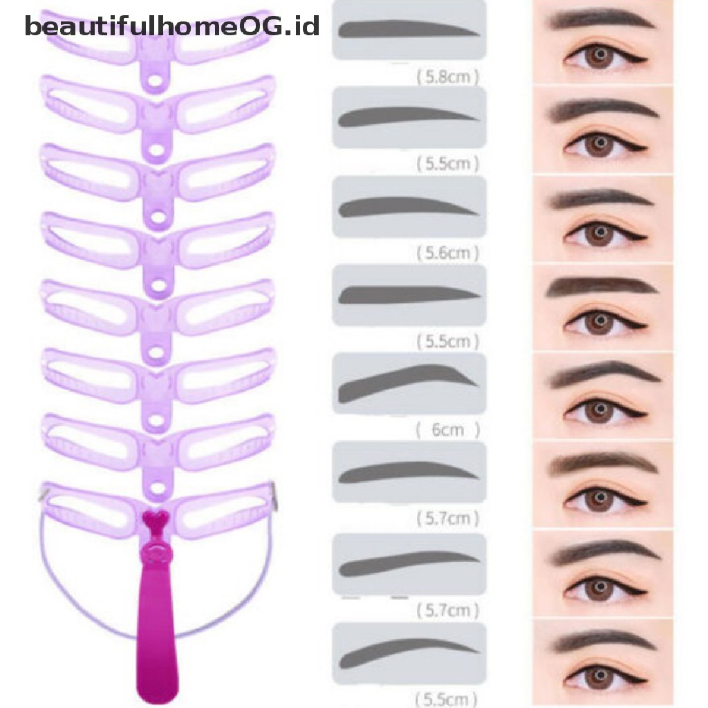 // Lebaran// 8PCS DIY Alis Pembentuk Makeup Template Alis Grooming Shaping Stensil Kit **
