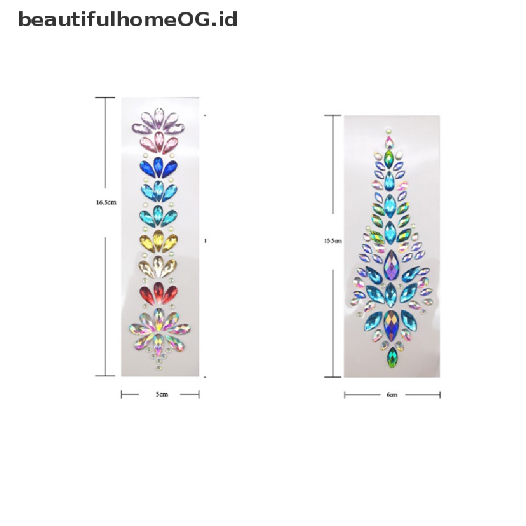 // Lebaran// Headpiece Dahi Kristal 3D Sticker Hair Jewels Glitter Face Body Tattoo Stick **