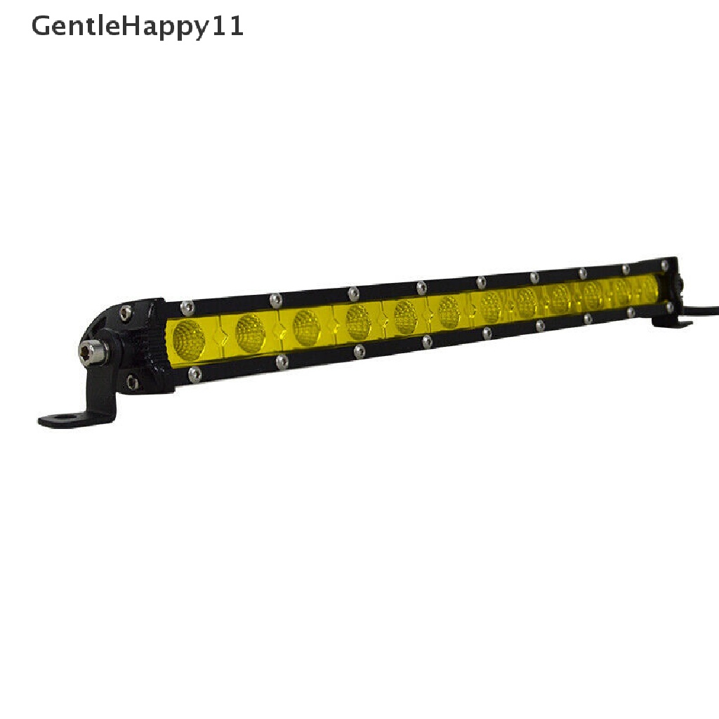 Gentlehappy Amber 12inch 60W Flood Slim Satu Baris Kabut Lampu Kerja LED Bar Mobil SUV Truk ATV  Id