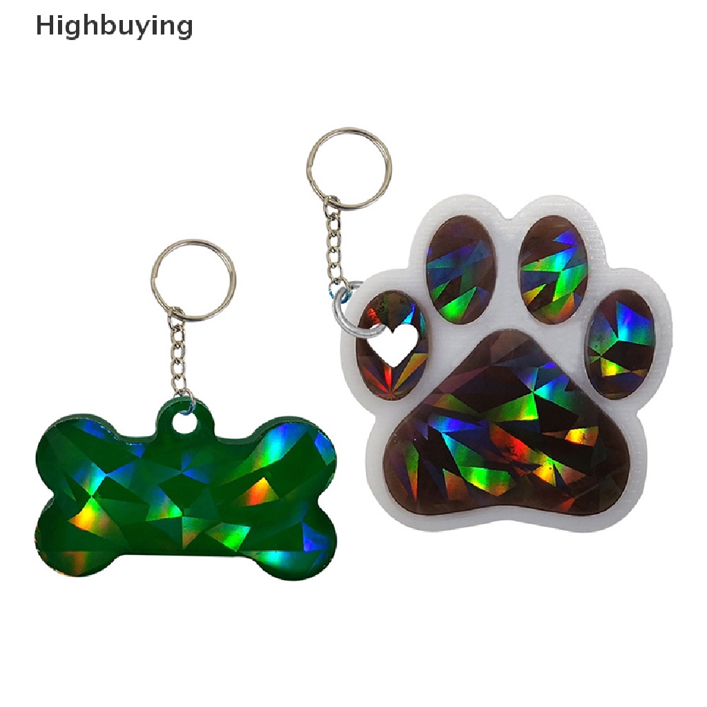 Hbid DIY Horaphic Heart Cats Paw Bone Charm Silicone Mold Light and Shadow Pet Tag Gantungan Kunci Liontin Kristal Epoxy Resin Cetakan Glory