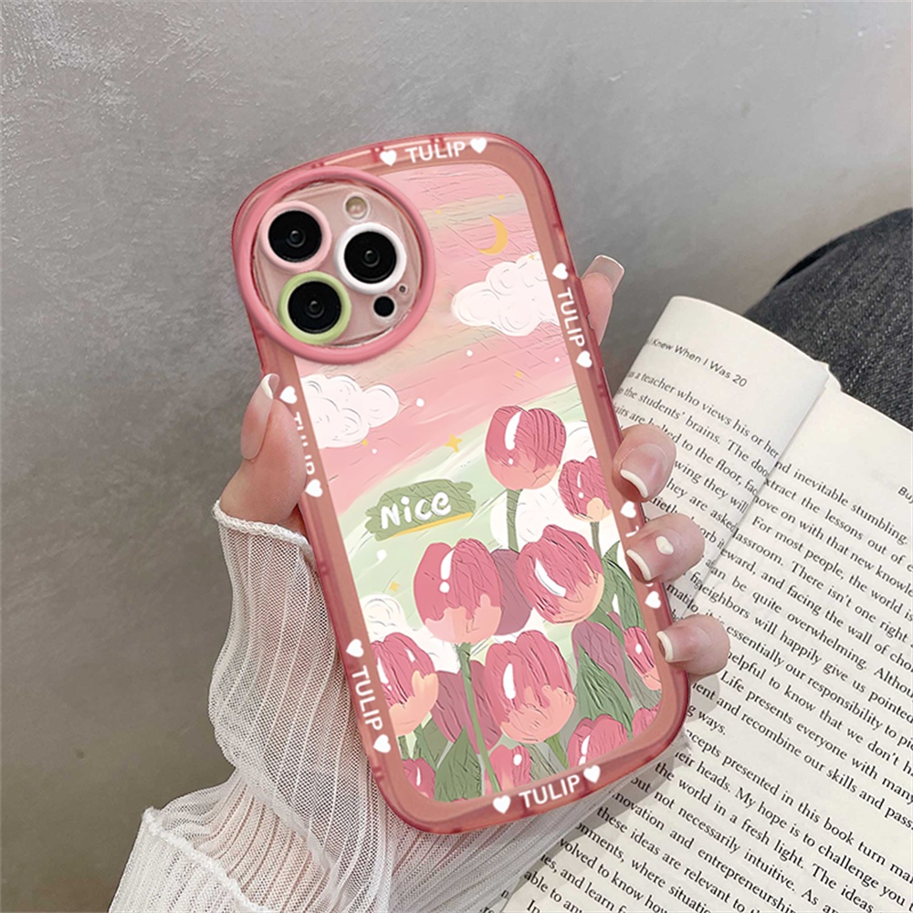 Colorful Tulip Case Redmi Note11 Pro Redmi 10C 10A 9C 9T 9A Note10 5G Note 10S Note9 9S Pro Note8 Pro Note7 Poco M5S M3 X3 Pro NFC Casing Pola Lukisan Minyak Kelinci Indah