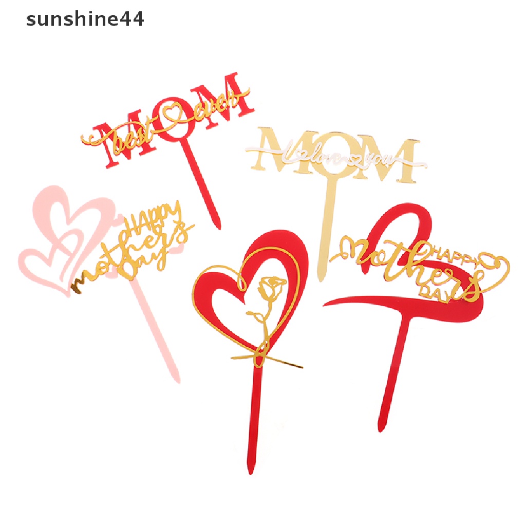 Sunshine Happy Mother's Day Topper Kue Akrilik Untuk Dekorasi Kue Pesta Ulang Tahun Mum ID