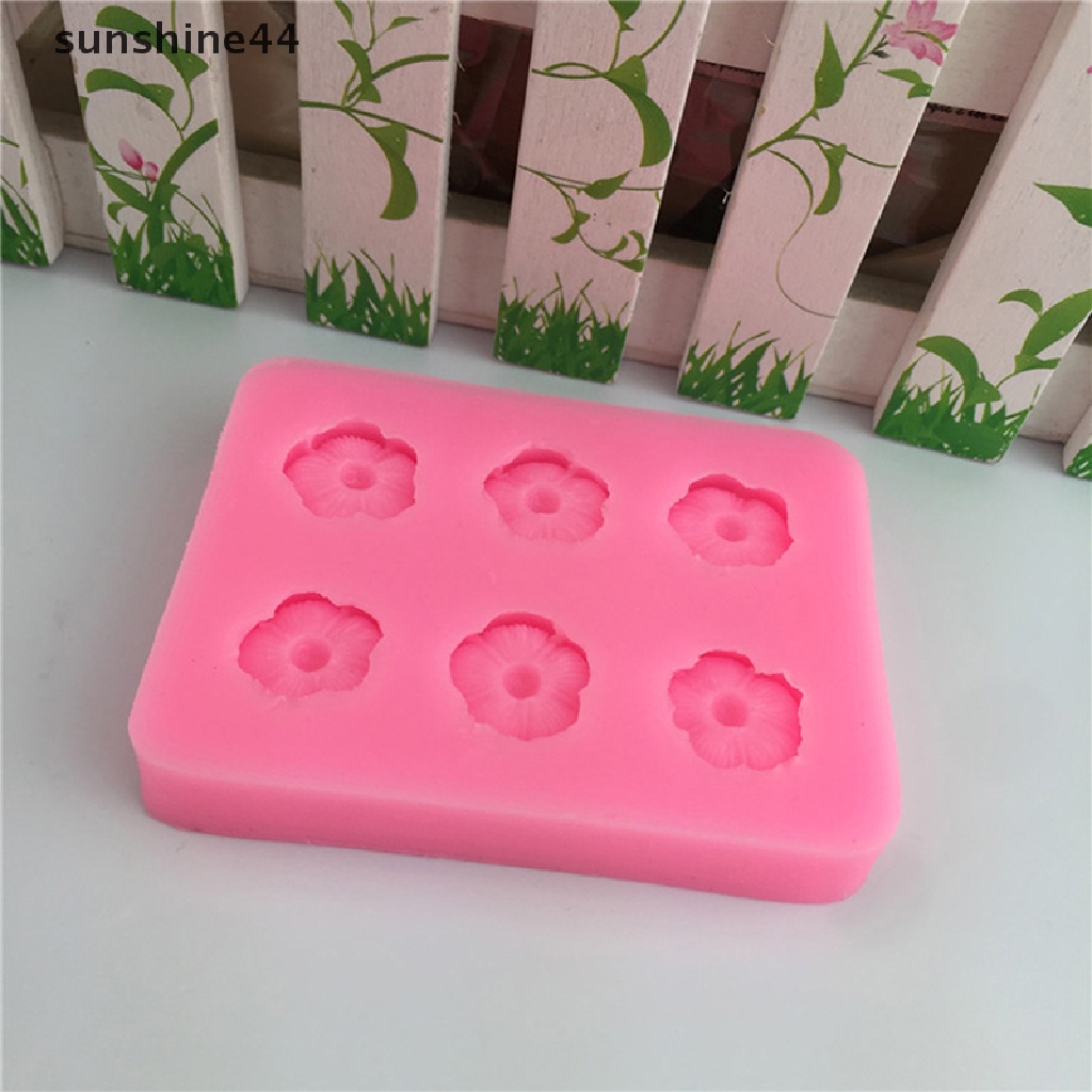 Sunshine 1Pc Enam Lubang Bunga Kecil Daisy Blossom Cetakan Silikon DIY Dessert Baking Mold ID