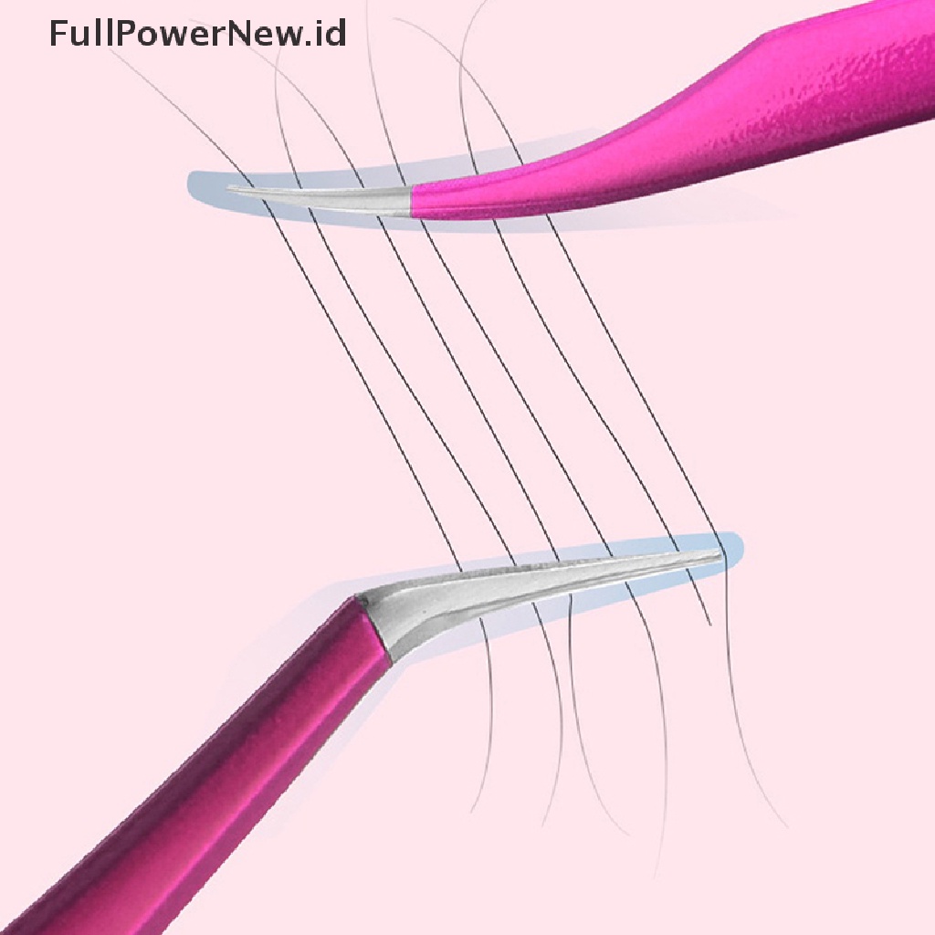 Power 1PC Pinset Ekstensi Bulu Mata Lurus &amp; Melengkung Stainless Steel Manicure Tools ID