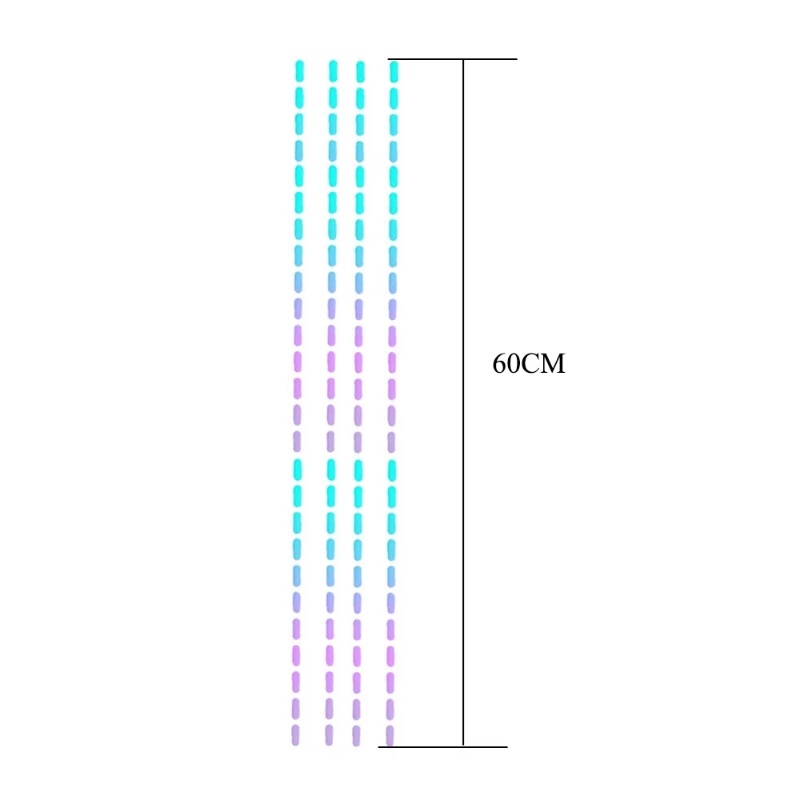 Diy Self Adhesive Reflektif Garis Burik Luminous Stiker Hias Untuk Mobil Motor/Tahan Lama Kendaraan Malam Bersinar Kepribadian Peringatan Decal