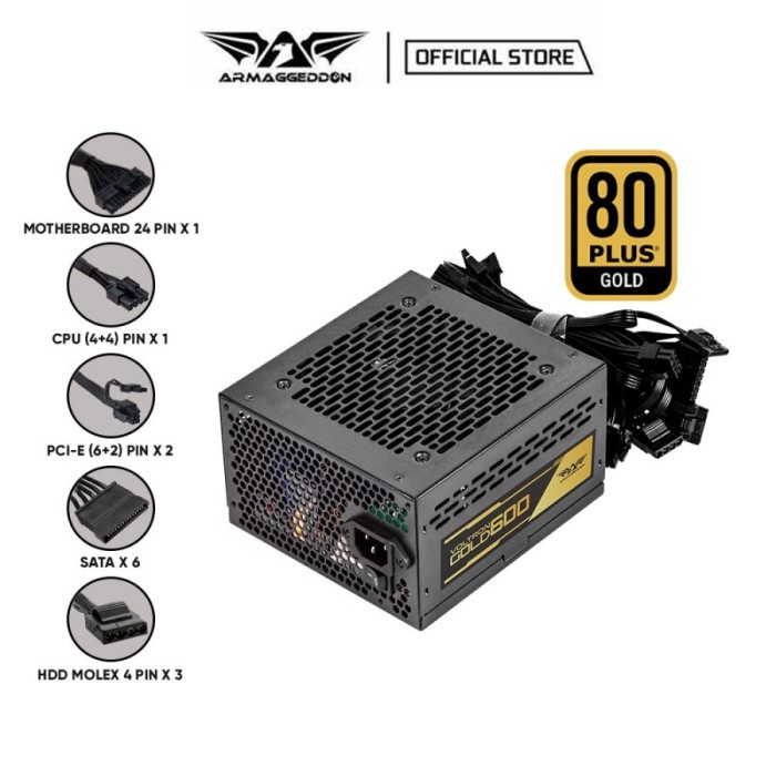 Power Supply Armaggeddon Voltron Gold 600 PSU 80+ Gold Certified