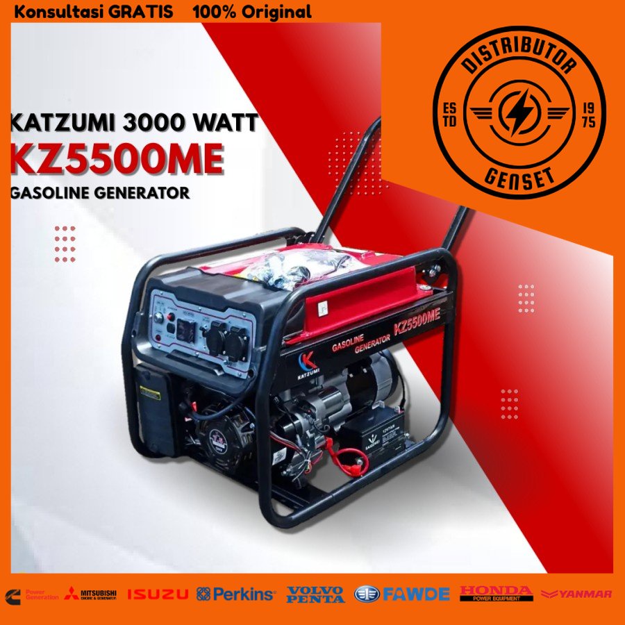 Genset 3000 Watt Bensin Katzumi KZ5500ME - Genset Gasoline Murah