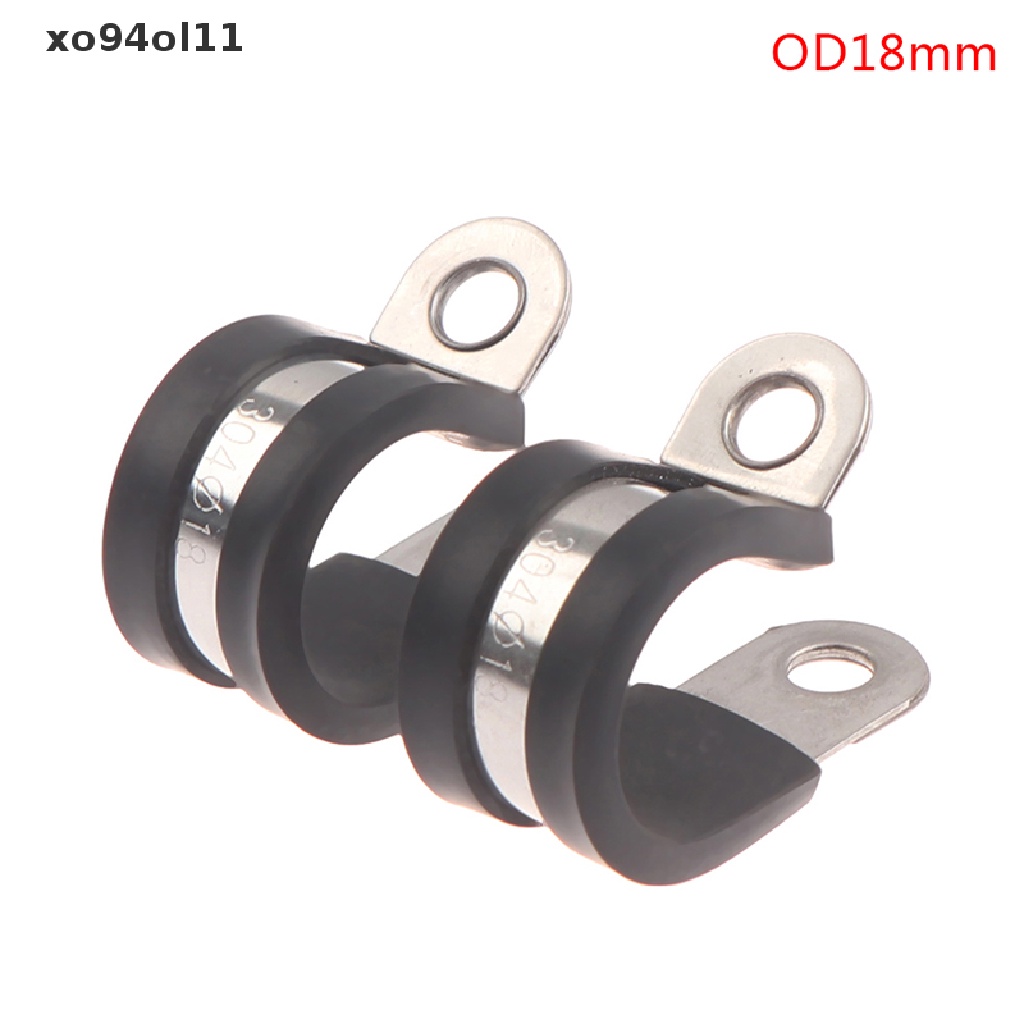 Xo 2pcs 304jepit P Klip Lapis Karet Stainless Steel Klem Pipa Selang Moung Kabel  Ol