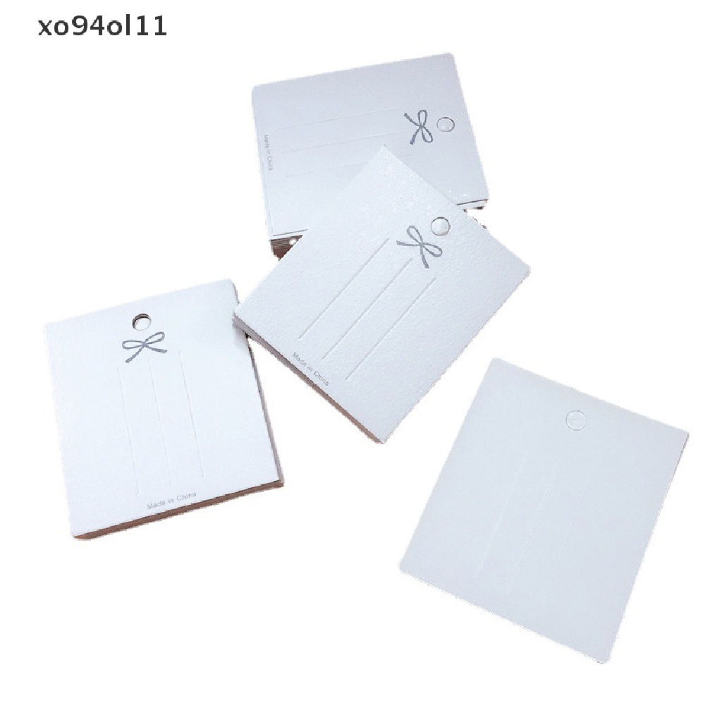 Xo 50PCS Putih Hairpin Card Trinket Bow Kartu Pajangan Kardus Packing Paper OL