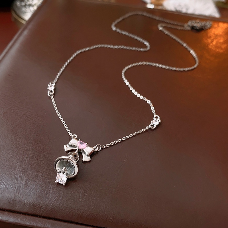 Kalung Lonceng Ikatan Simpul Fashion Zircon Alloy Untuk Wanita