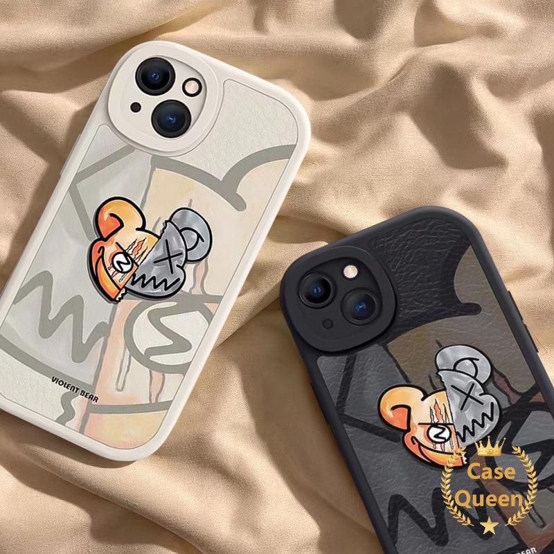 Fashion Trendy Brand For Case Infinix Hot 11s 10s 10T Infinix Note 8 Hot 9 10 11 Play Hot 10 Lite Smart 5 6 Violent Bear Couple Soft Tpu Back Cover