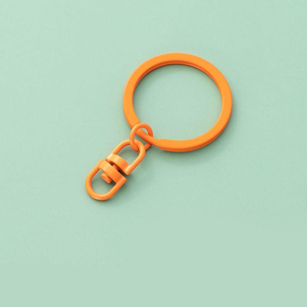 Mxbeauty Rotating Key Buckle Diy Pendant 10pcs Candy Color Perhiasan Diy Warna Murni Sederhana Keyring Aksesori