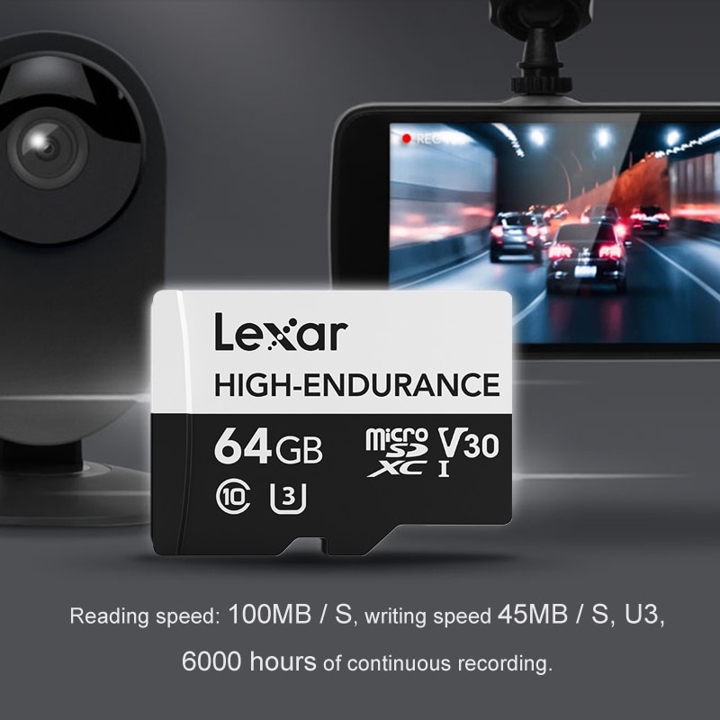 Lexar High Endurance Sd Card 100MB/s Memory Card 32GB V10 64GB 128GB V30 C10 Micro Sd Card Untuk Mengemudi Perekam Monitor