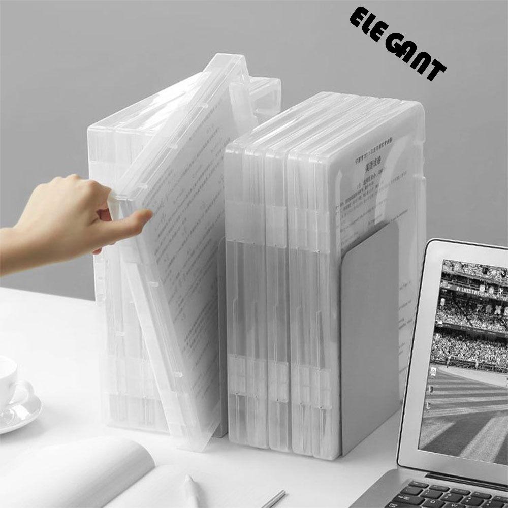 [Elegan] Kotak Penyimpanan Sertifikat Portable Plastik Photocards Perlengkapan Kantor Arsip Akad Kertas Organizer A4 File Organizer Box