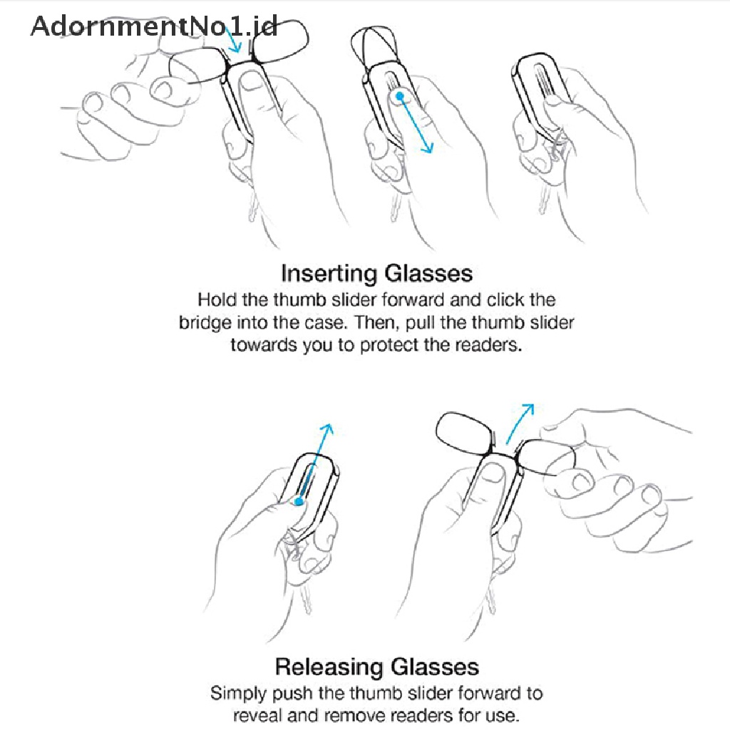 [AdornmentNo1] Gantungan Kunci Kacamata Baca Hidung Klip Lipat Unisex Saku+1.0/1.5/2.0/2.5/3.0 [ID]