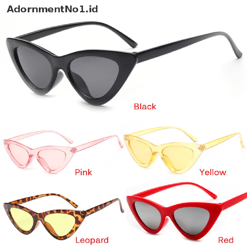 [AdornmentNo1] Retro Mata Kucing Dewasa Kacamata Segitiga Vintage Lucu Sexy Wanita Sunglasses [ID]