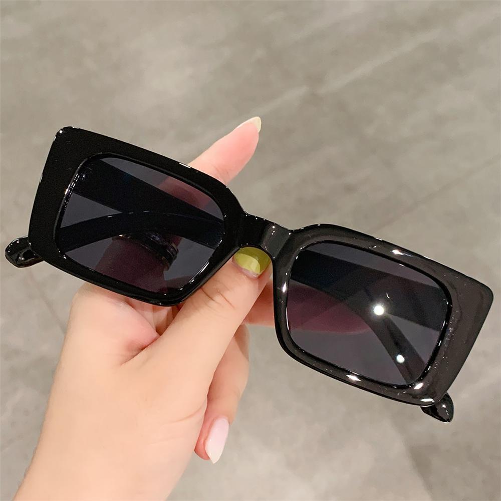 R-flower Square Sunglasses Vintage Gradient Bingkai Kecil Shades