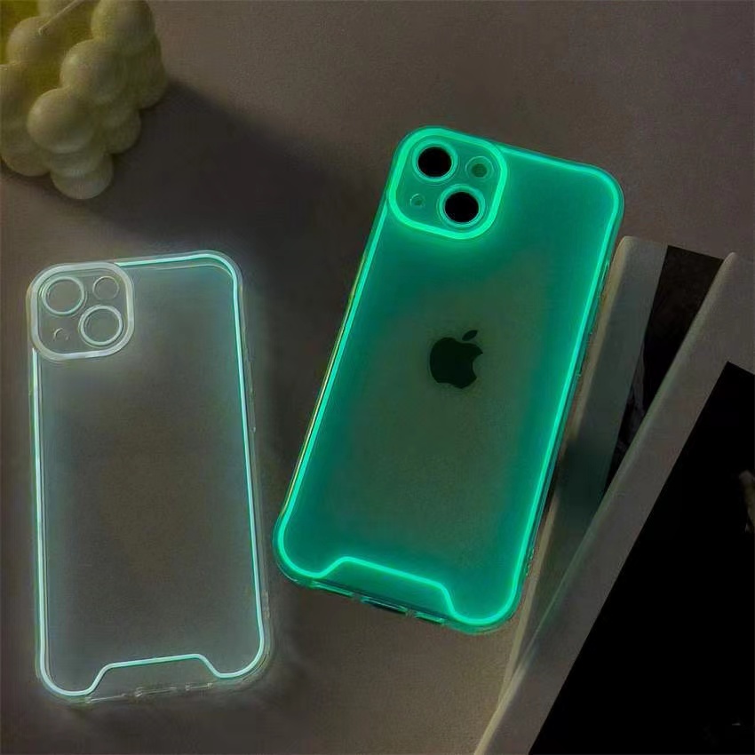 IPHONE Lampu Malam Luminous Silicone Phone Case Kompatibel Untuk Iphone14 13 12 11 Pro Max XR X XS 14 Plus Shockproof Case Cover