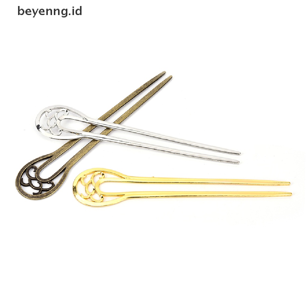 Beyen U Shape Retro Metal Hair Fork Hair Pin Hair Pick Square Hair Clip Rambut Perhiasan ID