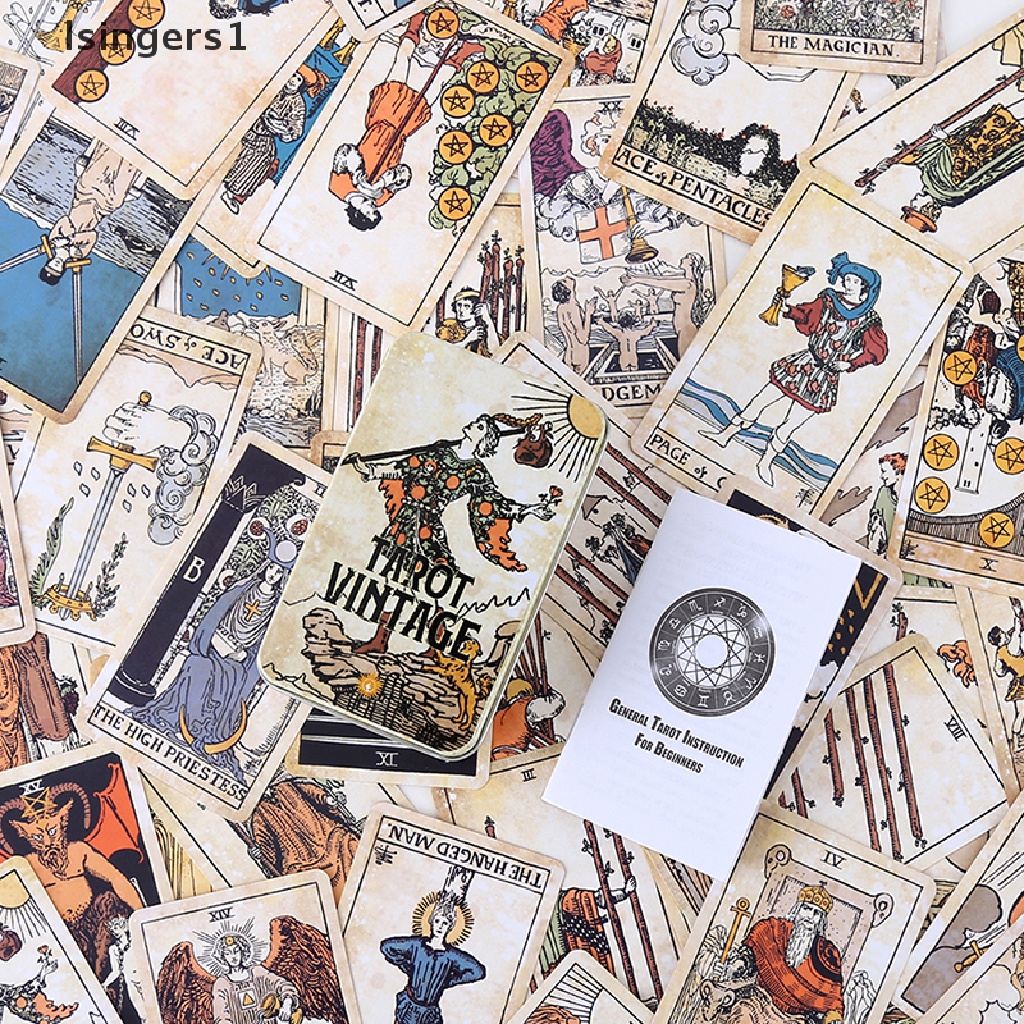 [lsingers1] Kotak Besi Vintage Tarot Ramalan Deck Pesta Keluarga Board Game w/Manual Boutique