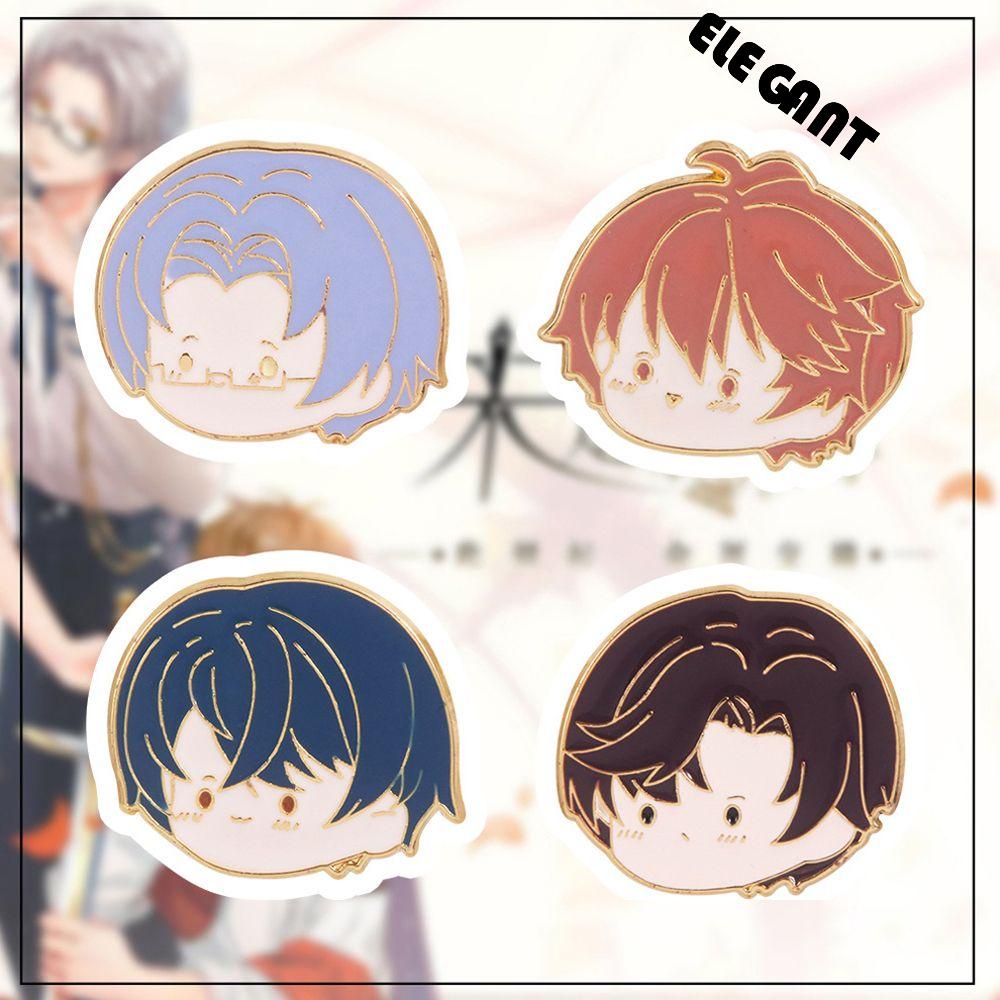 [Elegan] Bungo Anjing Liar Perhiasan Cosplay Jaket Pin Kartun Lencana Pin Kerah Pin Enamel Bros